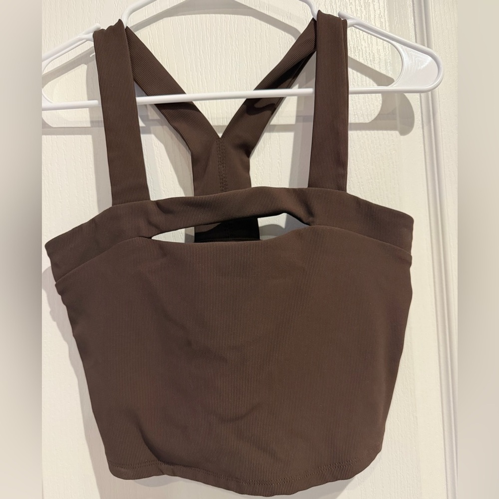 Sincerely Jules Brown Crop Top active NWOT